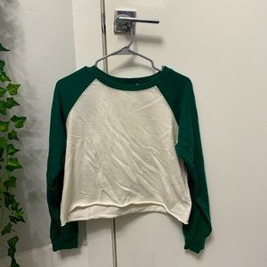 Cropped Baseball Crewneck Sweatshirt!